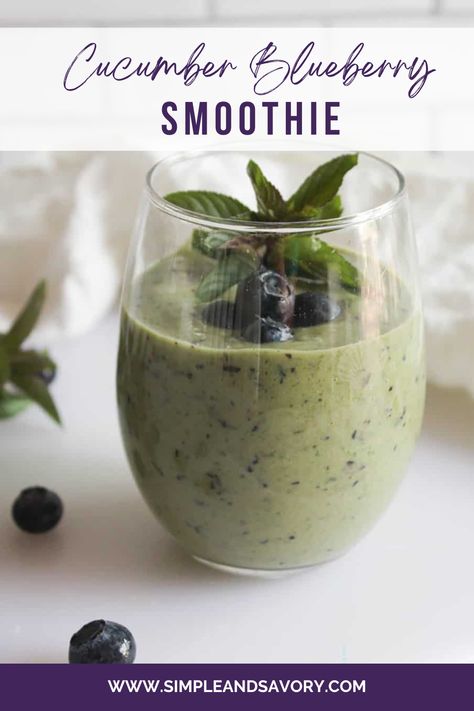 Cucumber Smoothie, Blueberry Smoothie Recipe, Blueberry Smoothie, Brunch Spread, Healthy Blueberry, Blueberries Smoothie, Healthy Ingredients, Quick And Easy Breakfast, Savory Recipes