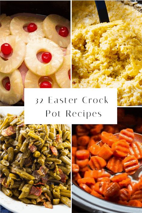 32 Easter Crock-Pot Recipes This Easter, give your oven a break and pick a main dish, side dish, or dessert to make in your handy Crock-Pot or slow cooker. You will find lots of winning Crock-Pot Easter Recipes here, from appetizers and desserts to classic ham, beef and lamb entrees. This could be the easiest, stress-free Easter supper ever. #crockpot #slowcooker #Easter Side Dishes Crock Pot, Easter Crockpot Recipes, Easter Crockpot, Easter Supper, Slow Cooker Mississippi Pot Roast, Dessert To Make, Easter Side Dishes, Slow Cooker Ham, Slow Cooker Apples