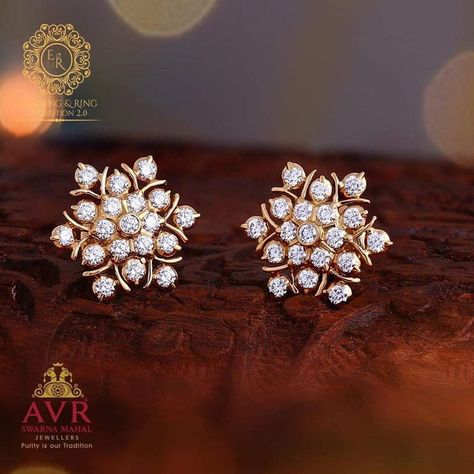 Very Creative Gold Earrings Outstanding Designer For Women Studs Gold Indian, Diamond Studs Indian, Gold Studs Earrings Indian, Simple Diamond Jewelry, Diamond Earrings Indian, Earrings Snake, Gold Earrings Indian, Real Diamond Earrings, Gold Jewelry Outfits