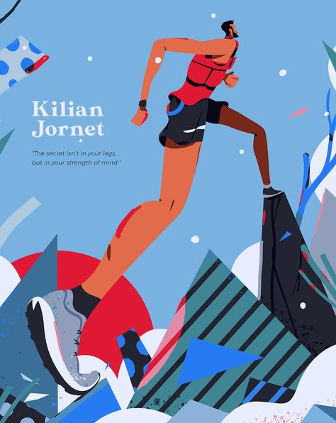 Running Illustration, Running Posters, Poster Flat, Mountain Illustration, Bible Illustrations, Wacom Cintiq, Running Inspiration, Sport Illustration, Fitness Design