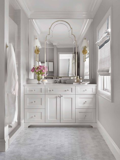 2018 Ladue News Design Awards Winners Chantilly Lace Bathroom, Compact Toilet, Square Toilet, Hidden Toilet, Grey Toilet, Beautiful Room Designs, Wooden Toilet Seats, Wooden Toilet, Paint Cabinets White