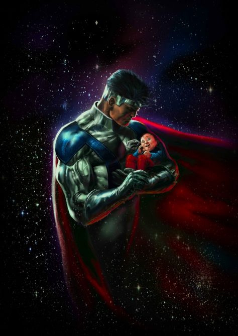 Jor-EL and baby Kal- El by Ardian Syaf and Rudy Ao Jor El, Darkseid Justice League, First Superman, Superman And Lois Lane, Superman Man Of Steel, Superman Family, Superman Lois, Clark Kent, Smallville