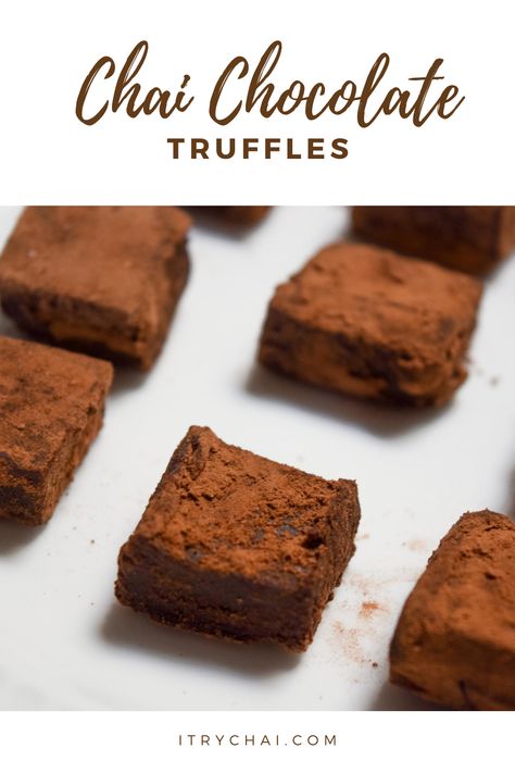 Dairy Free Truffles, Chocolate Truffle Recipe, Chai Chocolate, Chocolate Truffles Recipe, Chocolate Chai, Truffles Recipe, Chai Recipe, Chai Tea Latte, Truffle Recipe Chocolate