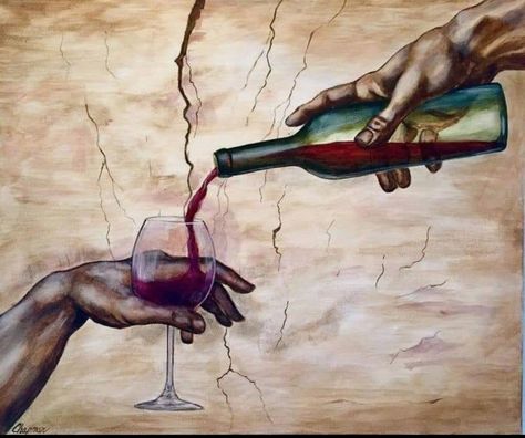 Michelangelo Painting, Creation Of Man, The Sistine Chapel, The Hand Of God, Glass Of Red Wine, Pouring Wine, Hand Of God, Sistine Chapel, Wine Lovers