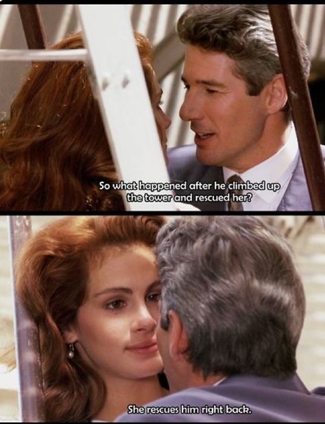 She rescues him right back Pretty Woman Film, Pretty Woman Quotes, Pretty Woman Movie, Movies Quotes, Favorite Movie Quotes, Woman Movie, Movie Lines, Film Quotes, Tv Quotes