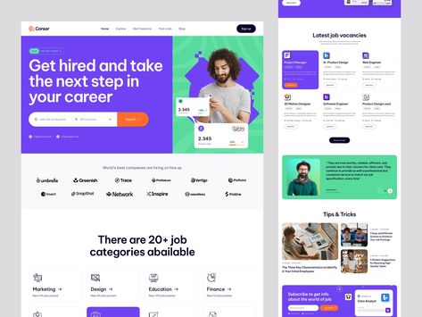 Directory Design, Professional Website Design, Website Design Layout, Design Jobs, Job Board, Software Engineer, Landing Page Design, Job Opening, Job Seeker