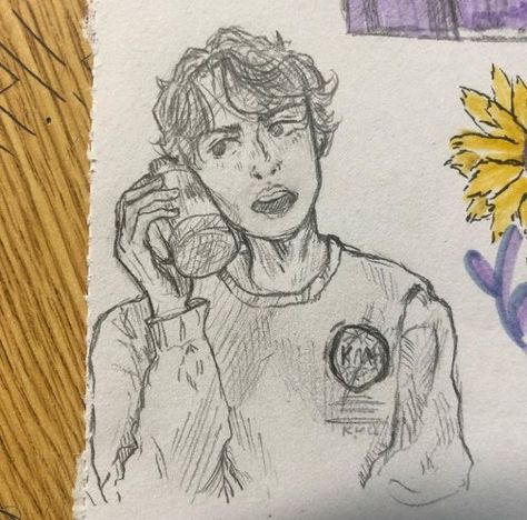 Finn Wolfhard Drawing Easy, Finn Wolfhard Fanart, Finn Wolfhard Drawing, Finn Fanart, Disney Canvas Art, Finn Stranger Things, Art Sketches Doodles, Stranger Things Art, Finn Wolfhard