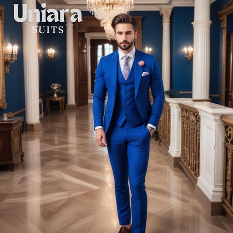 Royal Blue Groom Suit, Royal Blue Suit Men, Royal Blue Suit Wedding, Men Suit Outfit, Wedding Groom Suit, Wedding Suits Men Blue, Royal Blue Suit, Engagement Dinner, Blue Suit Men