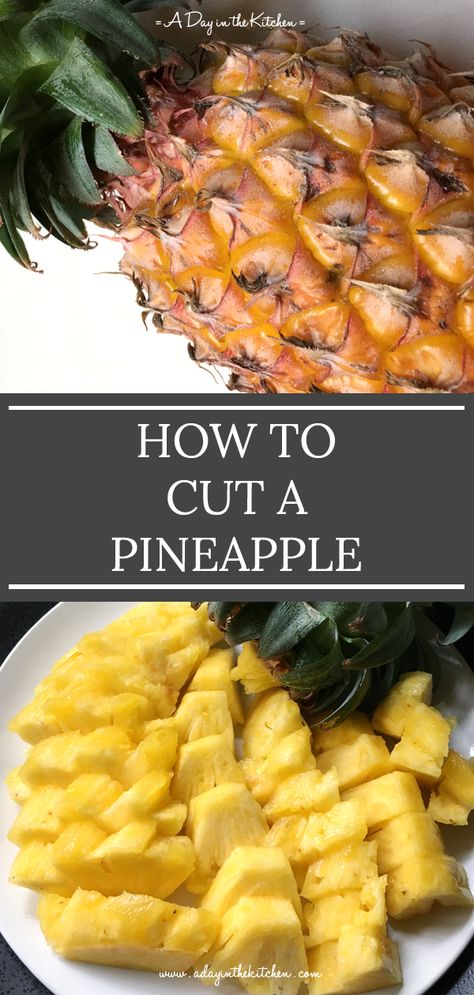 How To Cut A Pineapple | A Day in the Kitchen Cut A Pineapple, Fruit Hacks, Cut Pineapple, Clean Eats, Delicious Fruit, Fruit And Veg, Food Bloggers, Fruits And Veggies, Best Mom