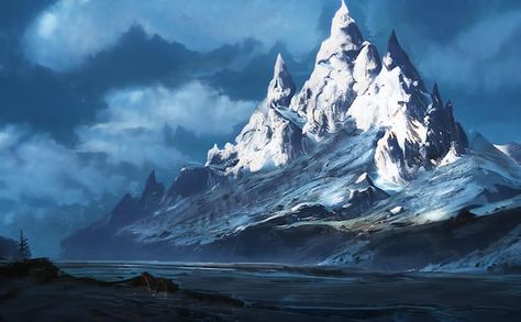 Fantastic winter epic landscape of mount... | Premium Photo #Freepik #photo #ice-mountain #winter-mountain #snow-mountain #mountain-landscape Fantasy Mountains, Notion Wallpaper, Epic Landscape, Fire Ideas, Ice Mountain, Na'vi Oc, Valley Game, Mystic Mountain, Mountain Winter