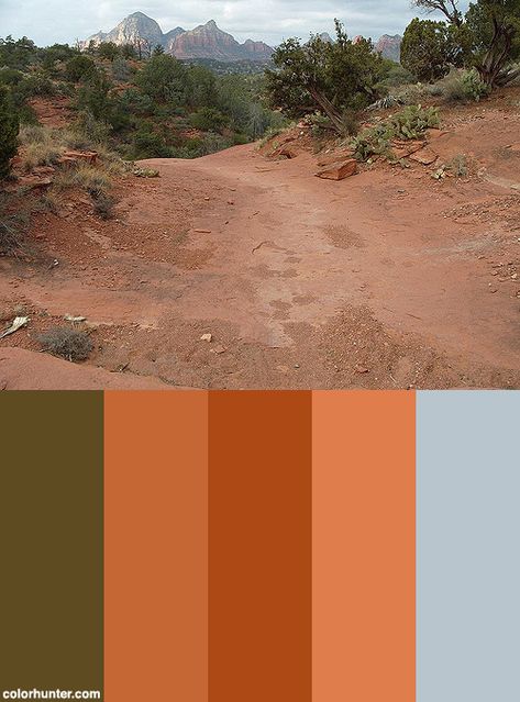 The Red Rocks Of Sedona Color Scheme from colorhunter.com Red Rock Color Palette, Sedona Color Palette, Western Color Pallete, Arizona Color Palette, Western Color Scheme, Southwestern Color Schemes, Outfits Color Combos, Mexican Color Palette, Western Color Palette