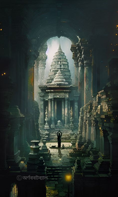 Ancient Indian Art History, Ancient Temples Of India, Indian Concept Art, Temple Concept Art, Temple Vector, Temple Aesthetic, Canvas Art Painting Acrylic, Ancient Indian Art, Indian Mythology