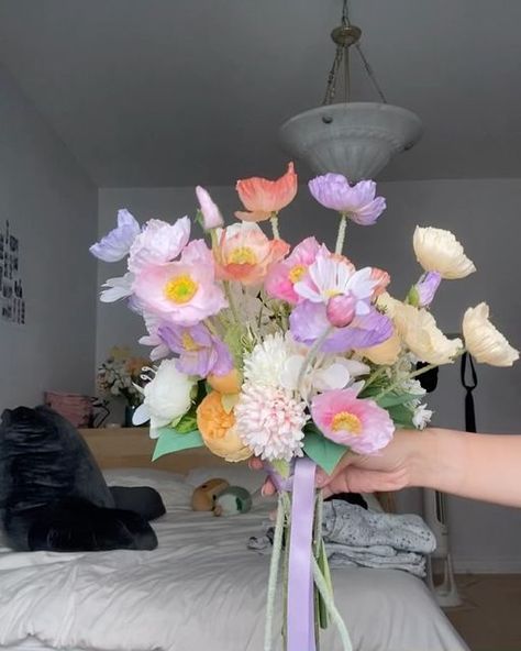 Two Whimsical Florists on Instagram: "been making lots of these sunset poppy bouquets recently 🍄" Poppy Flower Bouquet, Poppy Bouquet, Hand Bouquet, October 4, Poppy Flower, My Flower, Wedding Bells, Flowers Bouquet, Got Married