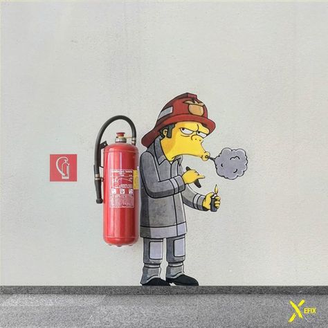 Fire Extinguisher Wall Art, 3d Tiskárna, Bar Deco, Decoration Restaurant, Creative Walls, Deco Originale, Fire Extinguishers, Nice Art, Bar Design Restaurant