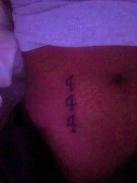 444 Tattoo Stomach, 444 Stomach Tattoo, Easy Stomach Tattoos, 4444 Tattoo, Low Stomach Tattoo, Tattoos On Stomach, 444 Tattoos, Dollar Sign Tattoo, 444 Tattoo Ideas