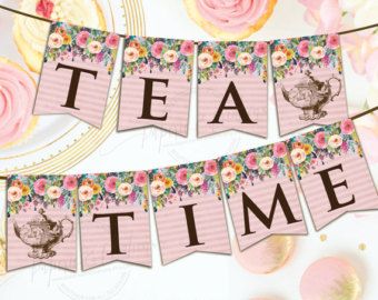 Gifts Banner Decorations  Printable  Bridal Tea Party Tea Party Banner, Twins Party, Pyjamas Party, Farm Animals Birthday Party, Bridal Tea Party, Bridal Shower Banner, Digital Banner, Tea For Two, Animal Birthday Party