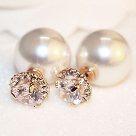 Pearl Party, Love Quotes For Wedding, Double Sided Earrings, Womens Earrings Studs, Women Earrings, Royal Jewels, Stylish Dresses For Girls, Earrings Studs, Jade Jewelry