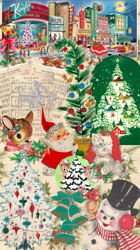 Vintage Christmas Laptop Wallpaper, Christmas Wallpaper Nostalgia, Christmas Retro Wallpaper, Christmas Phone Wallpaper Vintage, Vintage Christmas Wallpaper, Vintage Christmas Background, Kindle Wallpaper, Christmas Widgets, Wallpapers Christmas