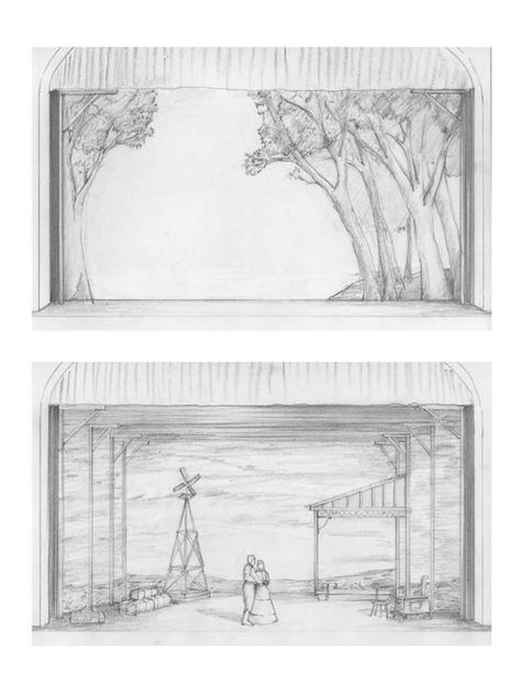 Scenography Drawing, Theatre Stage Drawing, Scenic Sketches, Stage Sketch, Scenic Design Sketch, Theatre Drawing, Scenography Theatre, Storyboard Drawing, Costume Design Sketch