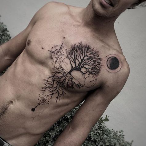 Tree @miamitattooco Hipster Tattoo, Tattoo Zeichnungen, Inspiration Tattoos, Mermaid Tattoos, Arrow Tattoos, Desenho Tattoo, Feather Tattoos, Tattoo Life, Half Sleeve Tattoo