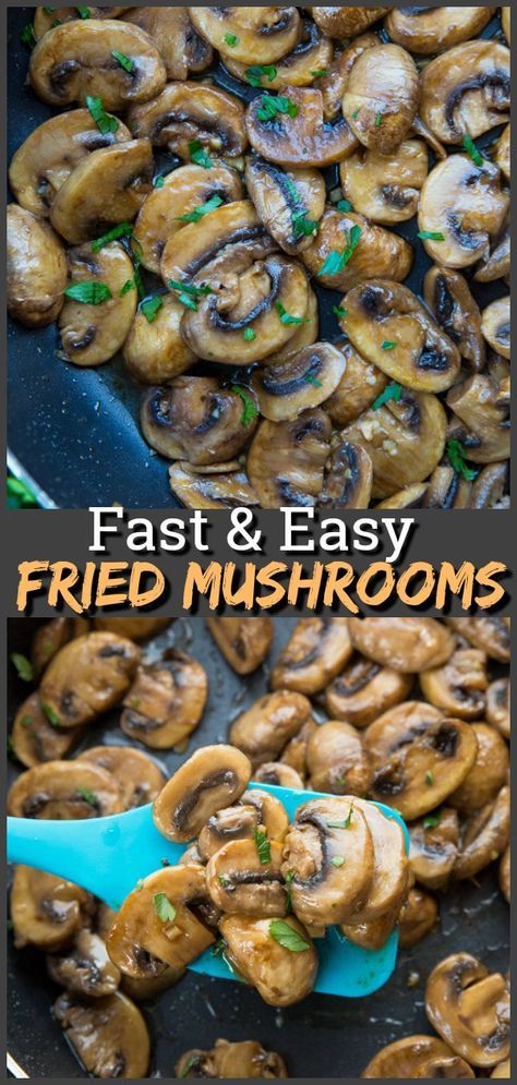 Teryaki Fried Mushrooms, quick, easy and a family favourite! This is a great mushroom side dish or used as a topping for hamburgers and steaks. #mushrooms #recipe #bbq #grilling #fried #summer Teriyaki Mushrooms Sauteed, Frying Mushrooms, Bbq Mushrooms Recipes, Heath Dinners, Fry Mushrooms, Mushroom Fry, Mushroom Side Dish, Mushrooms Fried, Mushroom Side Dishes