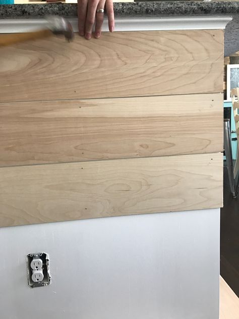 Kitchen Island Shiplap, Shiplap Kitchen Island, Island Shiplap, Shiplap Bar, Diy Island, Stained Shiplap, Kitchen Island Makeover, Shiplap Kitchen, Diy Wood Stain