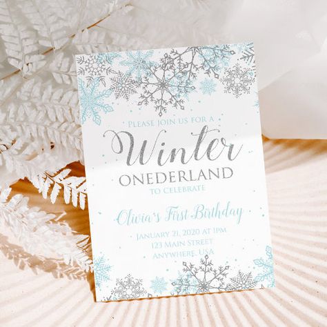 Winter Onederland First Birthday Invitation Blue #zazzle #weddinginvitations #birthdayinvitations #babyshowerinvitations #zazzleinvitations #monogram #businesscards #graduation #homedecor Winter Onederland First Birthday, Winter Onederland Birthday Invitations, Snowflake Invitations, Winter Onederland Birthday Party, Tree Invitation, Birthday 1st, Winter Onederland Birthday, Boy Birthday Invitations, Winter Onederland