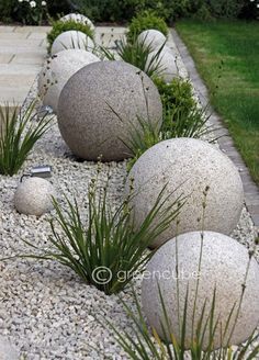 Front Yards Curb Appeal, Diy Curb Appeal, Modern Courtyard, Garden Globes, Modern Landscape Design, Bob Seger, Rock Garden Landscaping, Concrete Garden, Garden Art Diy