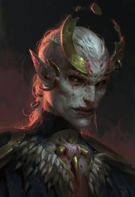 ArtStation - -77-, Veronika Kozlova Elves Fantasy, Elf Art, Character And Setting, Fantasy Portraits, Concept Art Character, Dark Elf, Mystical Creatures, Draw On Photos, Character Design Male