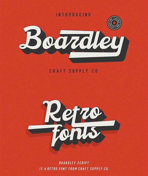 Boardley Script - Layered Font. Professional font. #font #design #art #digitalArt #webDesign #printDesign #60s #70s #baseball #beautiful #black #bold #coffee #cover #disco #expressive #fat #festival #funk #jazz #joy #layered #letterpress #music #natural #oldie #party #printed #retro #script #shade #sport #swash #swashy #tails #vintage 60s Font, Typography Styles, Coffee Fonts, Retro Alphabet, Nature Font, Tshirt Inspiration, Youtube Branding, Inspiration Typographie, Professional Fonts