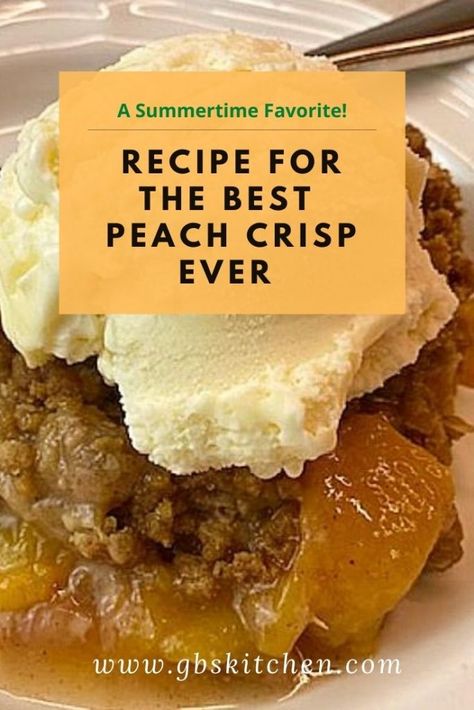 Fresh Peach Crisp, Peach Crisp Recipe, Peach Crisp, Fruit Cobbler, Peach Desserts, Fruit Filling, Canned Peaches, Peach Recipe, Crisp Recipe