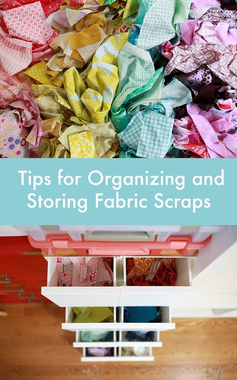 In Color Order: Tips for Organizing and Storing Fabric Scraps Storing Fabric, Organizing Fabric Scraps, Fabric Storage Solutions, Sewing Room Inspiration, Tips For Organizing, Room Organisation, Pin Cushions Patterns, Amazing Crafts, Sewing Room Organization