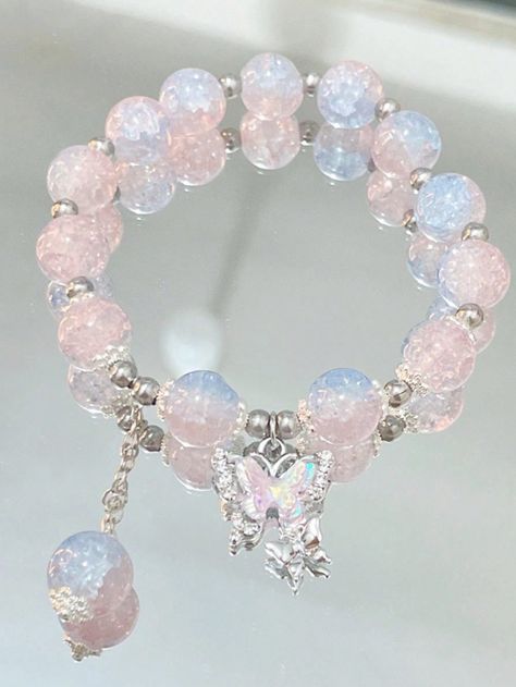 Baby Pink  Collar  Glass   Embellished   Kids Jewelry & Watches Pretty Jewelry Necklaces, Teen Jewelry, Bead Charms Diy, Kids Bracelets, Jewelry Accessories Ideas, Pink Collar, Pretty Jewelry, Accessories Ideas, Bracelet Ideas