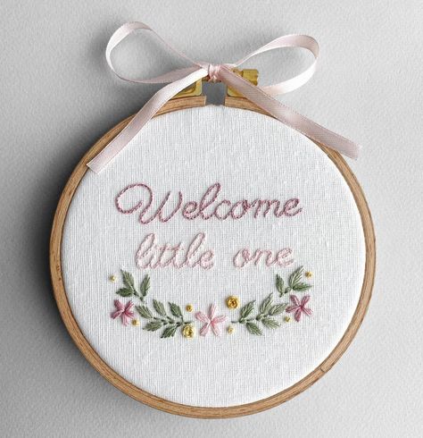 Introducing Our Little Bundle of Joy: Welcome Baby Embroidery Hoop – Where Every Stitch Tells a Story of Love and Wonder! 🍼✨ #NewBeginnings #BabyJoy #thecraftsquad25 Baby Embroidery Hoop, New Baby Embroidery, Embroidery Hoop Nursery, Welcome Embroidery, Wedding Embroidery Hoop, Wedding Embroidery, Makeup And Beauty Blog, Baby Embroidery