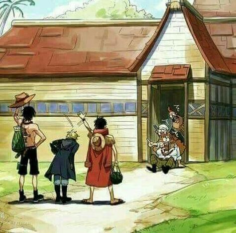 Ace, Sabo, Luffy, brothers, Dadan, characters, funny, shack, house, return home, surprised; One Piece Dekorasi Halloween, Ace One Piece, Susanoo Naruto, One Piece Merchandise, Ace Sabo Luffy, Ace And Luffy, One Piece Meme, One Piece Ace, One Piece Funny