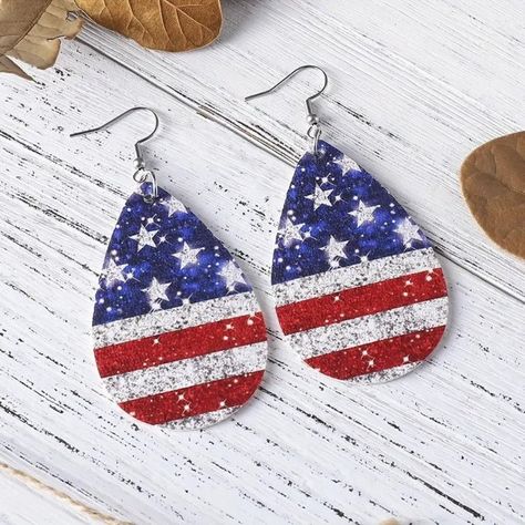 ~New 2 1/2" Patriotic American Flag Silver Teardrop Earrings ~Red White & Blue Glitter Look Pu Leather Usa Flag ~Silver Nickel Free Alloy Fish Hook Style ~Perfect For Veteran's Day, Memorial Day, 4th Of July, Labor Day Or Election Day General Cleaning Instructions: Wipe With A Damp Cloth, Dry With A Soft Cloth. Do Not Immerse In Water Or Jewelry Cleaner. ~Thank You For Your Interest In This Item! ~Please Shop All My Closet Items! ~Follow Me For Future Finds! Patriotic Earrings, Amanda Lee, General Cleaning, Patriotic Jewelry, Veteran's Day, Earrings Dangling, The American Flag, Packing Jewelry, Jewelry Blue