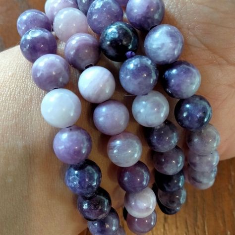 Lepidolite Crystal Bracelet Lepidolite Crystals, Crystal Bracelet, Crystal Bracelets, One Size Fits All, Bracelet, Crystals, Closet, Fashion Tips, Clothes Design