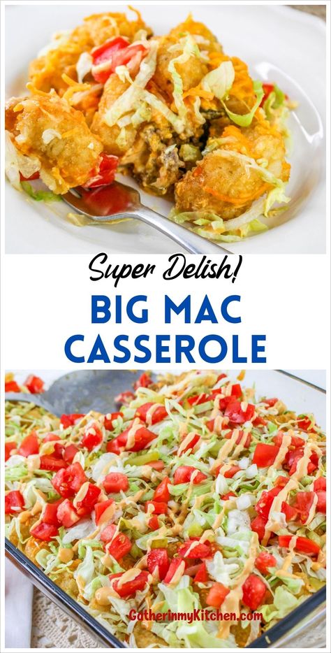 This big mac casserole is an amazing dinner idea to meet your big mac craving. Burger Flavors, Big Mac Casserole, Homemade Big Mac, Easy Chicken Casserole Recipes, Mac Sauce, Classic Burger, Big Family Dinner, Chicken Casserole Easy, Healthy Casserole Recipes