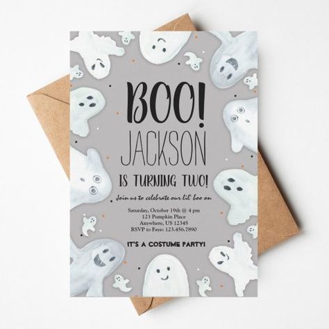 $1.98 | Halloween Birthday Invitation Boy - halloween birthday invitation, halloween invitation for birthday, kids halloween birthday invitation, halloween birthday invitation ideas, ghost birthday invitation, boo birthday invitation, ghost invitation, two birthday, boy birthday, boy 2nd birthday Halloween Toddler Boy, Invitation For Birthday, Boy 2nd Birthday, Halloween Invitations Kids, Ghost Birthday, Second Birthday Boys, Halloween Birthday Invitations, Halloween Invitation, Kids Birthday Themes