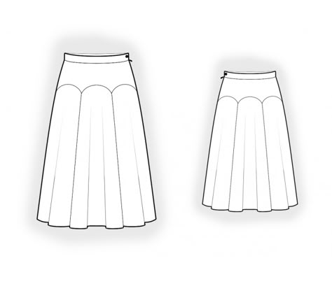 Skirt With Shaped Yoke - Sewing Pattern #2066. Made-to-measure sewing pattern from Lekala with free online download. Yoke Skirt Design, Yoked Skirt, Paneled Skirt Pattern, Sewing Clip Art, Skirt With Yoke, Skirt Yoke, Skirts Sewing Patterns, Yoke Skirt, Bridal Sewing Patterns