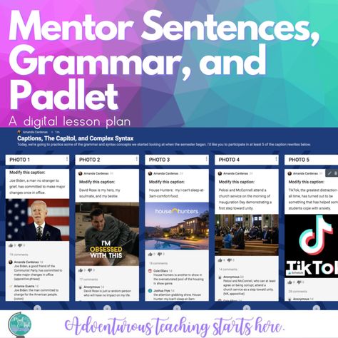 Padlet App Design Ideas, App Design Ideas, Digital Lesson Plans, Remote Teaching, Mentor Sentences, Rhetorical Analysis, Cult Of Pedagogy, Poetry Unit, App Ideas