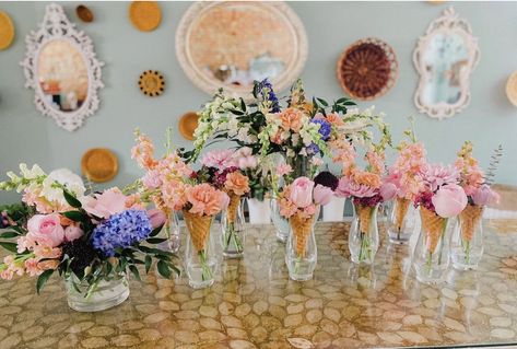 18 Summer Bridal Shower Ideas | Bridal Shower 101 Summer Bridal Shower Ideas, Flamingo Floaties, Pool Party Themes, Spring Bridal Shower, Summer Bridal Showers, Flower Bar, Miniature Bottles, Bridal Shower Theme, Beach Picnic