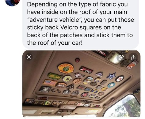 Car Accessories Sunroof, Pins On Car Ceiling, Patches On Car Roof, Patches On Car Ceiling, Car Roof Decoration, Diy Car Decor, Cozy Car Interior, Aesthetic Car Inside, Diy Car Accessories