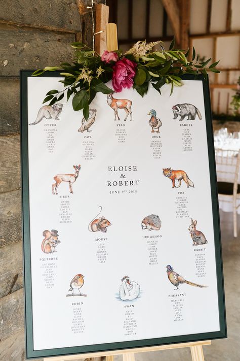 Table Sitting Plan Ideas, Setting Plan Boda, Animal Seating Chart, Table Names Wedding Ideas, Wedding Table Name Ideas, Squirrel Wedding, Table Name Ideas, Name Wedding Table, Wildlife Wedding