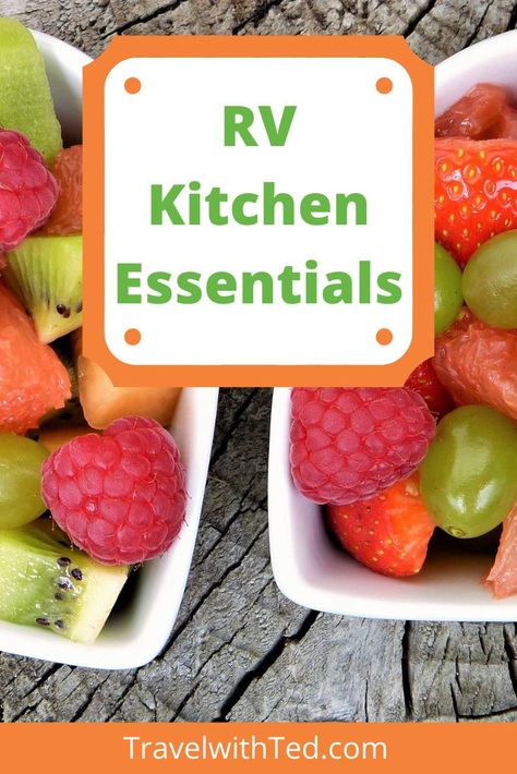 Wondering which RV kitchen essentials you should purchase? After four years living in an RV, I have discovered which RV kitchen gadgets and accessories work best for RV cooking. Read on for my recommended RV cookware, RV kitchen storage and more. Find out which cooking supplies work in RVs and what RV kitchen hacks can be used to create more storage space. Rving Ideas Rv Camping, Rv Kitchen Organization, Must Have Kitchen Appliances, Kitchen Essentials List, Camper Kitchen, Camper Storage, Rv Kitchen, Kitchen Necessities, Rv Storage