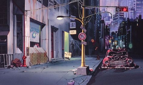 Katsuhiro Otomo, Ghost In The Shell, Animation Background, Environment Design, Environment Concept Art, Cool Backgrounds, Environmental Art, Art Background, Anime Background