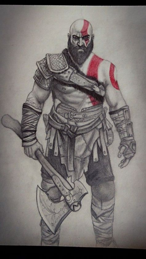 Cool Facts About Kratos Kratos Drawing Easy, Kratos Sketch, Kratos Drawing, Kratos Art, Shield Drawing, Viking Drawings, Against The Gods, Gods Of Olympus, God Of Wars