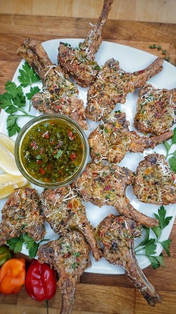 Parmesan Butter Sauce, Fried Lamb Chops, Garlic Parmesan Butter, Lamb Roast Recipe, Parmesan Butter, Parmesan Wings, Garlic Parmesan Wings, Lamb Chop Recipes, Mint Sauce