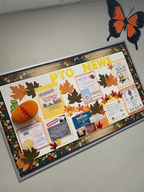 School Bulletin Board Fall Pta Bulletin Board Ideas, Pto Bulletin Board Ideas, Office Bulletin Board Ideas Business, Pta Bulletin Board Ideas, Ptsa Ideas, Office Bulletin Board Ideas, Pto Bulletin Board, Pta Bulletin Boards, Pta Board