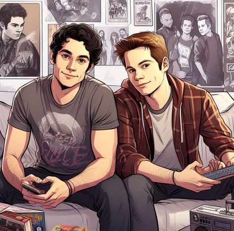 Scott McCall and Stiles Stilinski Teen Wolf Art, Scott And Stiles, Supernatural Comic, Teen Wolf Ships, Teen Wolf Mtv, Gym Pictures, Scott Mccall, Stiles Stilinski, Wolf Art